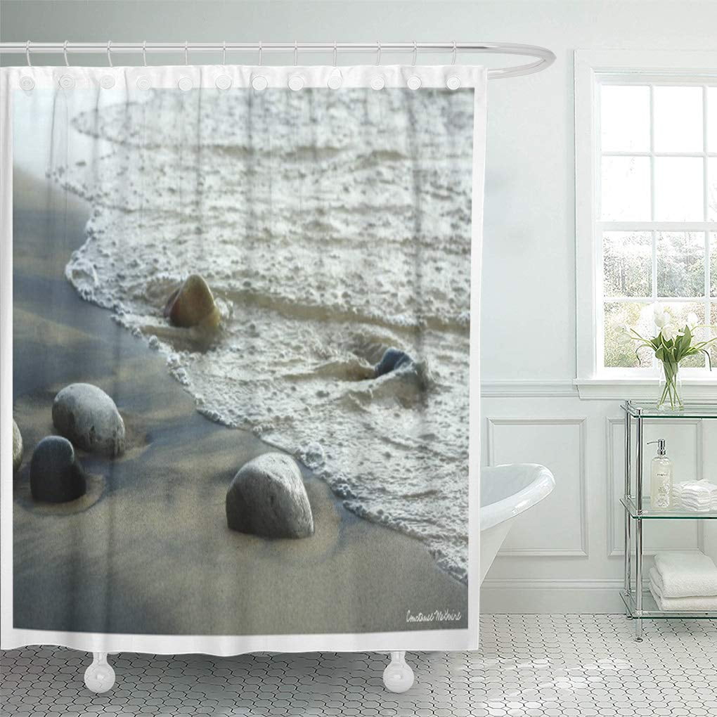 Yusdecor Michigan Natural Great Lakes Beach Rock Gentle Waves Sand Bathroom Decor Bath Shower Curtain 60x72 Inch Walmart Canada