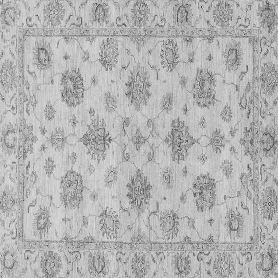 Ahgly Company Indoor Square Oriental Gray Traditional Area Rugs, 8' Square