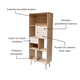 thumbnail image 5 of Librero Top Living Moderno con Estantes Cajón y Puerta Marrón con Detalles Blanco, 5 of 9