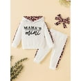thumbnail image 3 of Adorable Baby Girl Leopard Patchwork Sweatpants Set with Hoodie and Bowknot Headband, 3 of 5