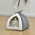 thumbnail image 2 of Casa para gatos Cama para mascotas Tienda de campaña para gatos Cesta para gatos extraíble con orejas de conejo Viene con una divertida pelota para gatos Lavable con agua Disponible Gris XL ER, 2 of 5