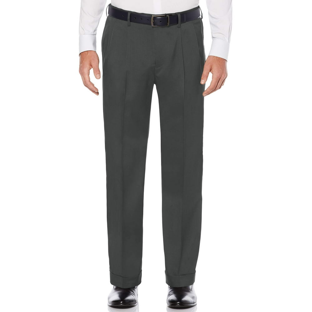 Savane Big & Tall Pleated Stretch Crosshatch Dress Pant