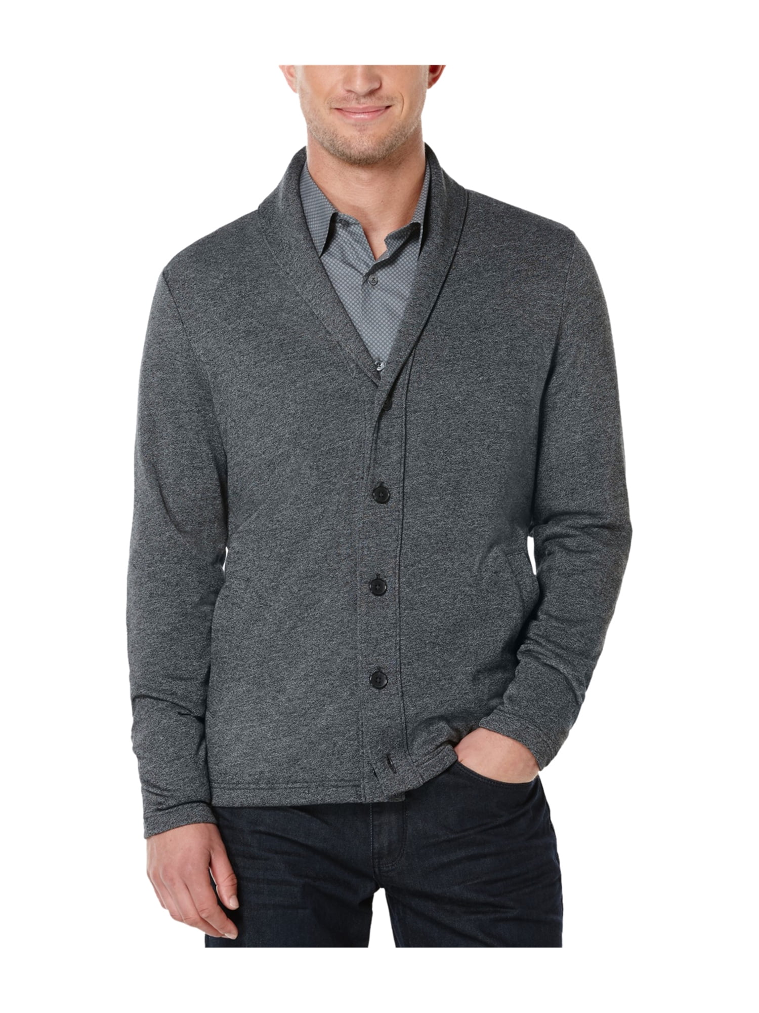 Perry Ellis Mens Marled Cardigan Sweater black 2XL | Walmart Canada