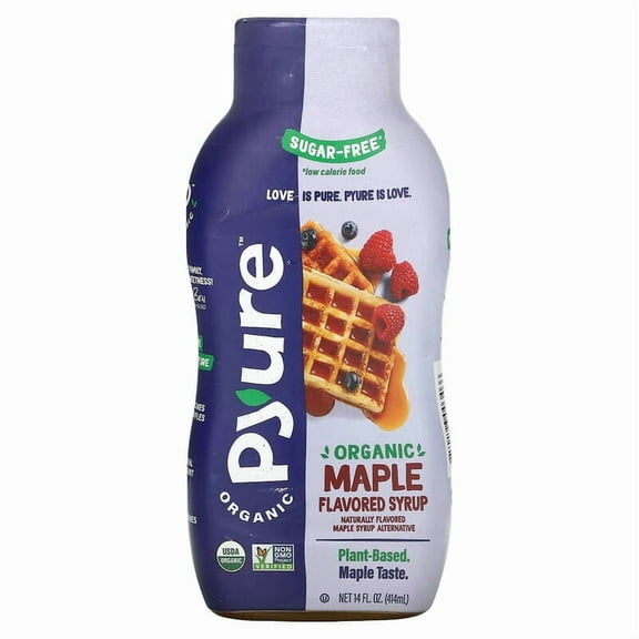 Pyure, Organic Maple Flavored Syrup, Keto, 0 Sugar, 14 fl oz Pack of 4