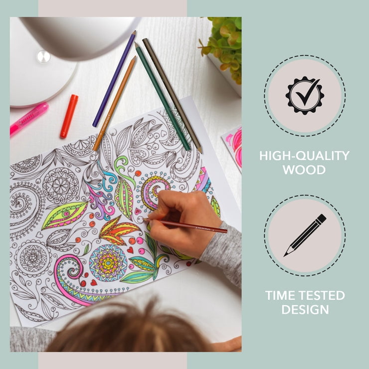 Three Leaf 12-Count Pre-Sharpened Color Pencil Set, Pack Of 72, Assorted Colors, Coloring Pencils, Classroom Set, School Supplies For Kids