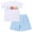 White + Blue Plaid, variant on IDOPIP Toddler Boys Back to School Clothes Set Funny Pattern T Shirt Gingham Shorts Boys Summer Outfits