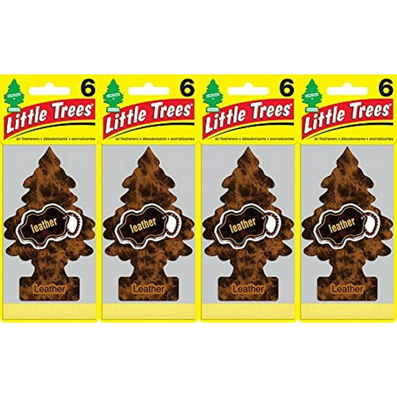 Little Trees Leather Air Freshener, Long Lasting Scent, 6-Packs (4 Count)
