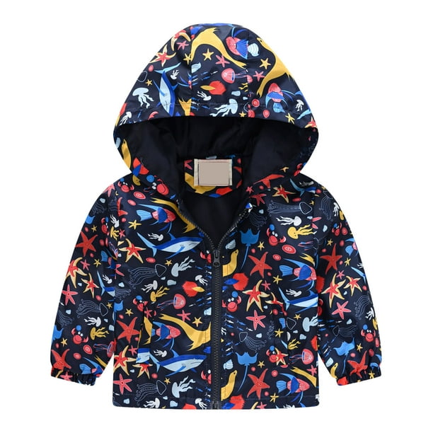 TIMIFIS Kids Rain Vestes Water Rainproof with Hood Léger Rain Coats pour Girls Boys Coupe-Vent pour Kids Manteau Vêtements d'Extérieur Enfants Printemps Automne Veste-7-8 Ans-Jours de Bébé