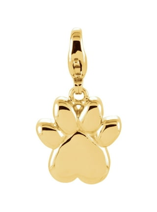 14k gold sale paw print charm