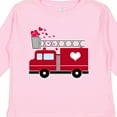 thumbnail image 4 of Inktastic Valentine's Day Red Firetruck with Pink Hearts Boys or Girls Long Sleeve Toddler T-Shirt, 4 of 5