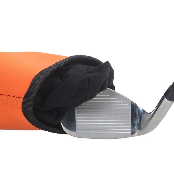 Bolsa de limpieza de clubes de golf, bolsa de bolso de matorral, desmontable ligero, lavadora de bolas de clubes de golf, limpiador de clubes de golf Naranja
