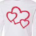 thumbnail image 4 of Inktastic Three Red Hearts Long Sleeve Youth T-Shirt, 4 of 5