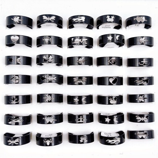 anillos mujer anillo hombre envio gratis 10/20/30 piezas/lote Anillos de acero inoxidable a rayas para hombres y mujeres moda clásica mezclar y combinar encanto joyas anillo accesorios regalos al por