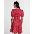 thumbnail image 4 of Time and Tru Women's and Women's Plus Cotton Mini Dress with Puff Sleeves, Sizes XS-4X, 4 of 6