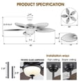thumbnail image 4 of Ventilador de techo Wiviniya Tropical de 50 pulgadas con luces y control remoto, 4 of 9