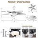 thumbnail image 4 of Ventilador de techo Wiviniya Tropical de 50 pulgadas con luces y control remoto, 4 of 9