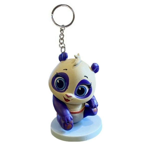 Precious Panda Key Ring Keychain PVC Ornament Tiny Tots Figure Figurine Charm 2”