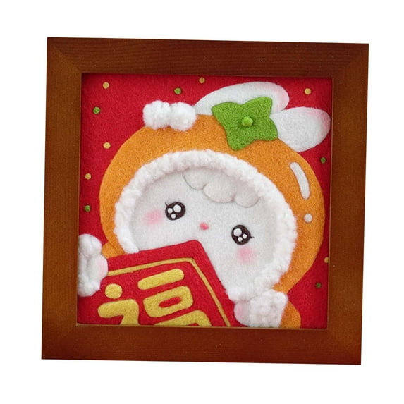 1 Set Wool Felt Material Rabbit Interior Decoration DIY Craft Accessories s Gift Craft for Starter Bedroom Adults New Year Desktop A