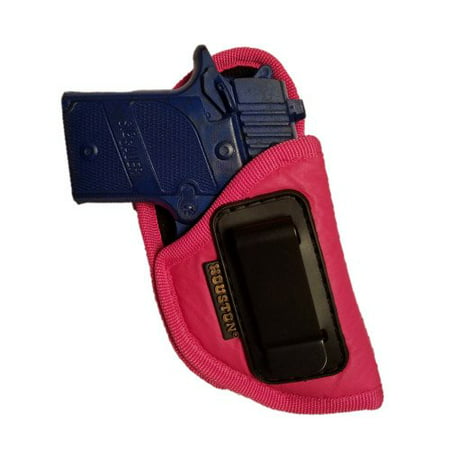 IWB Woman Pink Gun Holster - Houston - ECO LEATHER Concealed Carry Soft | Suede Interior for Protection Fits: GLOCK 42,SIG P 938, 1911 3