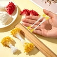 thumbnail image 3 of Uxcell 10mm Double Heads Flower Stamen, 150 Pcs Artificial Flower Pistil Matt for DIY Christmas Decoration, Yellow, 3 of 6