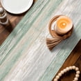 thumbnail image 3 of Sage Green Grey Table Runner 72 Inches, Farmhouse Gray Barn Wooden Vintage Striped Bed Runner Dresser Scarves Tabletop for Indoor Outdoor Parties/Ceremony/Banquet, 18" x 72", 3 of 9