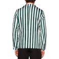 thumbnail image 3 of INSPIRE CHIC Traje de Hombre Blazer Casual de Rayas Verticales de Un Solo Botón Ajuste Slim 2XL Verde Blanco, 3 of 5