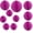 Dark Pink, variant on 10 Pack Fruit Green Tissue Paper Honeycomb Balls - 1x12", 1x10", 3x8", 5x6" Hanging Pom Poms for Wedding Birthday Baby Shower Bridal Shower