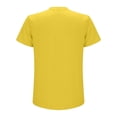 thumbnail image 5 of KHONTS Men's Henley Collared Shirts Slim Fit Short Sleeve Fashion Tops Tee Basic Classic Summer V-Neck T Shirts Yellow XL, 5 of 5