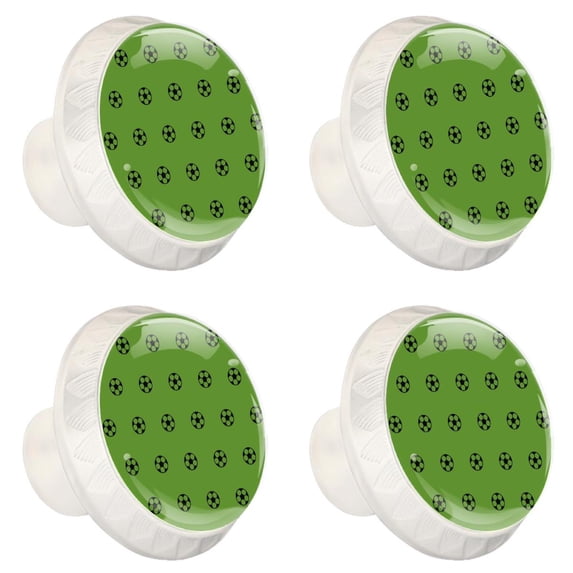 4 Pcs Sports Soccer Football Knobs for Kitchen Cabinet Cupboard Dresser Bookcase Drawer Pulls Handles Round Home Decor
