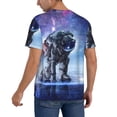 thumbnail image 2 of Lsque Astronauts Start Running Pattern Mens Polo Golf Shirts Funny Graphics Shorts Sleeve Button Shirts Baseball T-shirt-4X-Large, 2 of 7