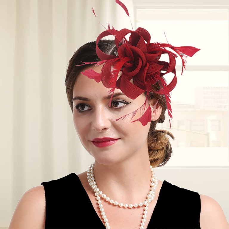 open lace back dress Red Sinamay Wedding & Occasion Cocktail Hat  My Millinery Mine