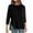 New1/Black, variant on Otvok Fashionable Womens Solid Color Casual Pullover Round Neck 3/4 Sleeve Tops