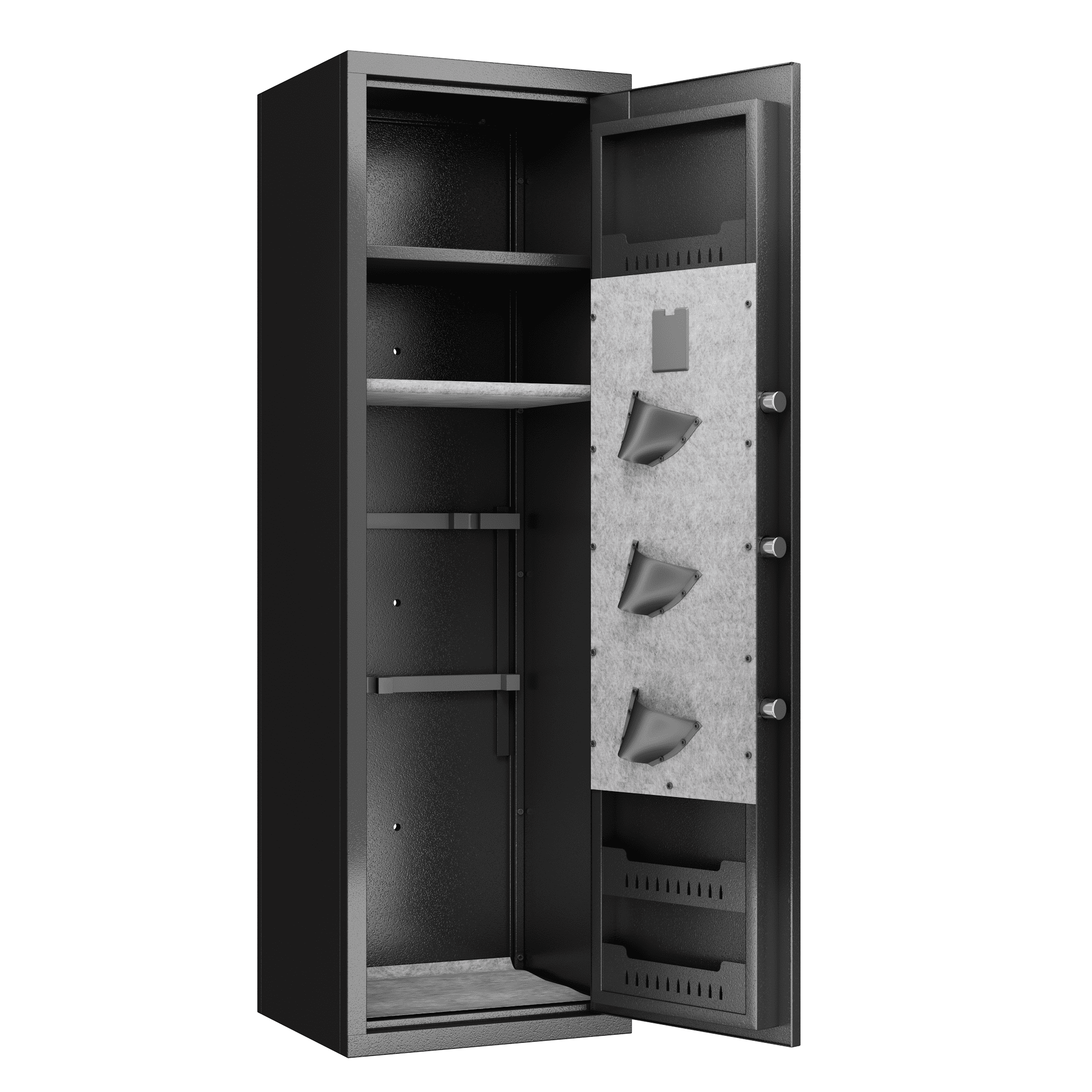 Gun Safes For Home Rifle And Pistols, Fingerprint Electronic Safe With Quick Access, Detachable Partition, No Assembly Required, Black