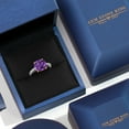 thumbnail image 5 of Gem Stone King 925 Silver and 10K Yellow Gold Purple Amethyst and White Lab Grown Diamond Engagement Ring for Women | 3.08 Cttw | Cushion 10MM | Gemstone February Birthstone | Size 6, 5 of 6