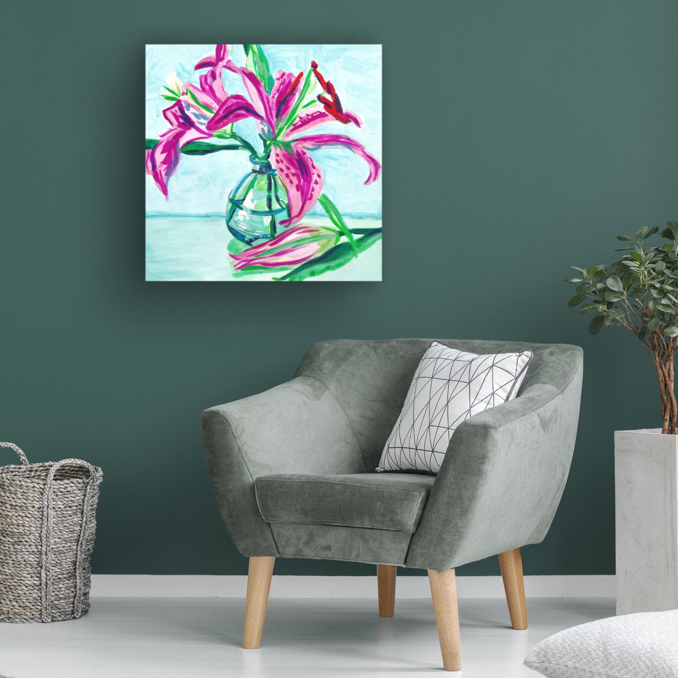 Trademark Fine Art Key and Sea Pink Lilies Canvas Wall Art