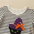 thumbnail image 5 of Vividxx Girls Dresses Halloween Long Sleeve Crew Neck Cartoon Striped Dress Casual T Shirt Dress 4-5 Years, 5 of 8