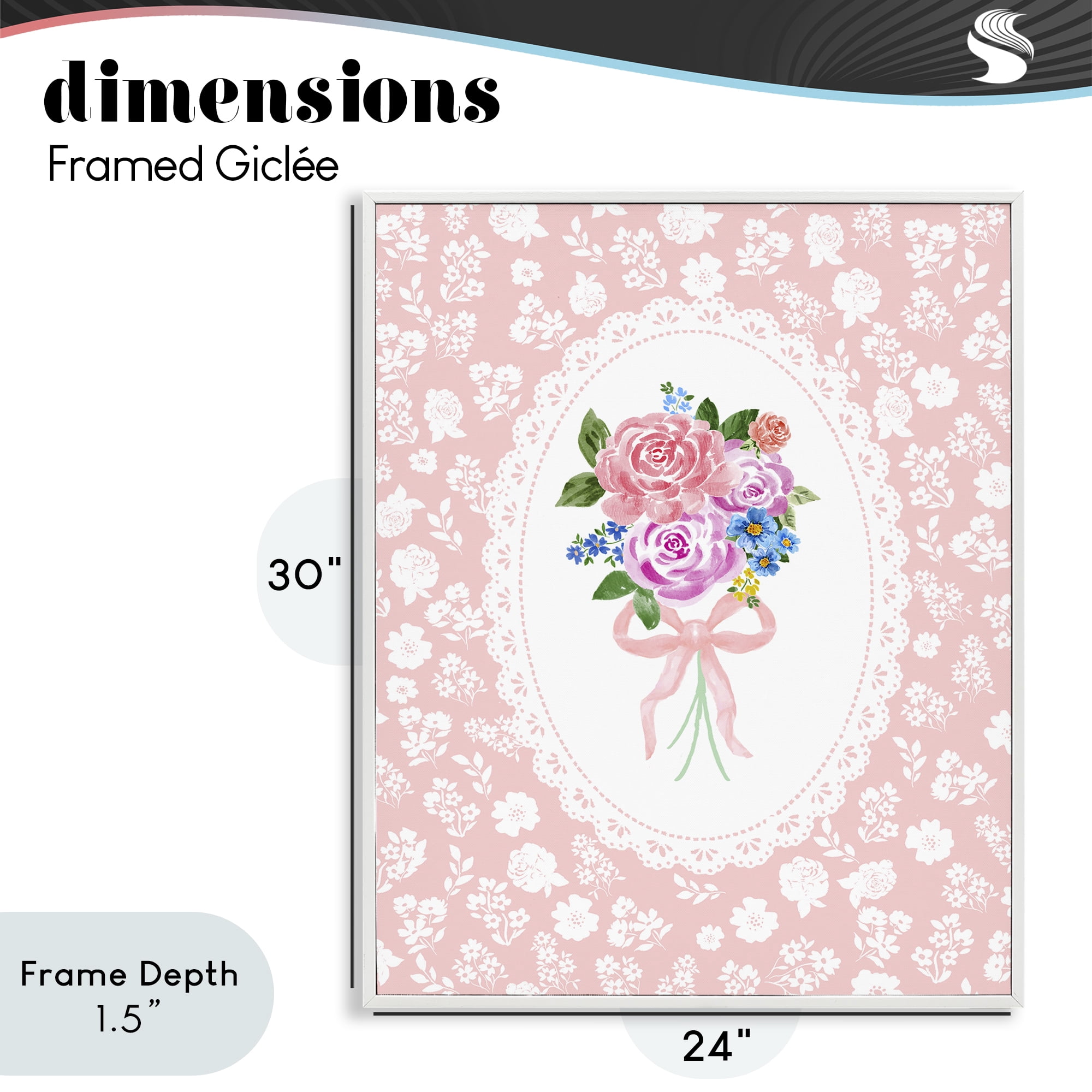 Stupell Industries Peach Feminine Bouquet White Framed Giclee Art, design by Corinne Haig