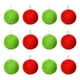 thumbnail image 1 of Decoraciones navideñas, adornos navideños, regalos navideños. Juego de 12 piezas de adornos navideños verdes y peludos con pompones rojos decorativos para colgar en el árbol de Navidad., 1 of 2
