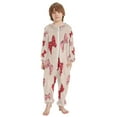 thumbnail image 2 of Soft Big Kids Onesie Pajamas Cozy Loose-Fit Jumpsuits for kids with Pockets for Christmas Lounge & Play Cute Red Bows Pattern, 2 of 8