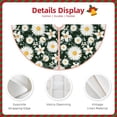 thumbnail image 3 of Fotbe White Daisies and Bee Pattern Christmas Tree Skirt, Tree Skirts Plush Christmas Decorations, Christmas Tree Skirts Xmas Decorations Holiday Party Decor-36", 3 of 6