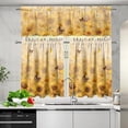 thumbnail image 2 of Sunflower Bee Kitchen Curtain Valance Set 35.8 Inch Long Tier Curtains Cafe Curtains Rod Pocket Valances for Living Room Bedroom Bathroom Farmhouse Rustic Country Window Curtains, 2 of 4