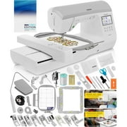 Brother NQ3550W Sewing & Embroidery Machine, 6" x 10" Field Size, 291 Stitches, Includes BES Lettering Software + Brother Magnetic SAMF180 Hoop + Mr. Vac & Mrs. Sew - Embroidery + Sewing Videos