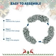 thumbnail image 6 of 48 in Large Prelit Christmas Wreaths for Front Door, Weather Resistant Winter Wreath with LED Lights & Red Bow for Fireplace Garage Gates Indoor Outdoor, White, 6 of 7