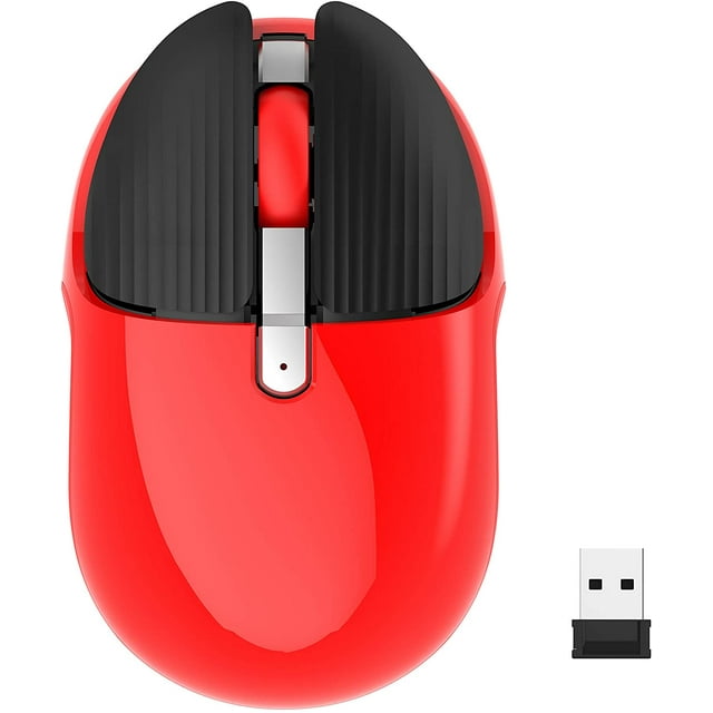Rechargeable Wireless Mouse Mini Portable Mobile Mouse 1200DPI Silent 3 Buttons Optical Mouse with Nano Receiver Home Office Cordless Mice for PC Laptop Computer
