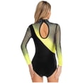 thumbnail image 7 of Aislor Women's Long Sleeve Leotard With Shorts Figure Skating Outfit Contemporary Dancewear Yellow L, 7 of 7