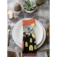 thumbnail image 2 of Halloween Cloth Napkins Set of 4 Reusable Dinner Napkins, Orange Horror Castle Evil Witch Full Moon Night Cocktail Napkin Washable Table Napkins for Wedding/Holiday Party/Baby Shower 20"x20", 2 of 7