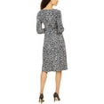 thumbnail image 2 of Jessica Howard Womens Petites Printed Knee Midi Dress Black-Ivory 6P, 2 of 2
