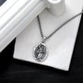 thumbnail image 2 of Santa Muerte/Saint Jude/Virgin Mary/St Benedict 925 Sterling Silver Miraculous Medal Religious Amulets Necklace Religious Protector Talisman Jewelry Gifts for Men Women, 2 of 6