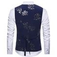 thumbnail image 3 of Mens Paisley Business Suit Vests Print Single Breasted Suit Vest Lapel Casual Formal Dress Waistcoat for Wedding Party, 3 of 3
