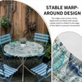 thumbnail image 5 of Teal Blue Coastal Fitted Tablecloth with Elastic Edged, Round Table Cloth for Dining Table, Nautical Starfish Shells Ocean Sea Waterproof Oil Proof Table Cover for Indoor Outdoor 36"-44", 5 of 8